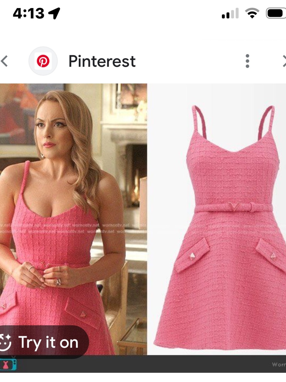 Sleeveless Pink Tweed Mini Dress with Spaghetti Straps